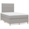 vidaXL Sommier &agrave; lattes de lit matelas LED gris clair 120x190 cm tissu