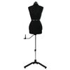 vidaXL Forme de Robe Ajustable F&eacute;minine Noir s Velours