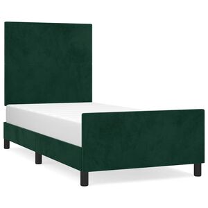 vidaXL Cadre de lit sans matelas vert fonc&eacute; 90x190 cm velours