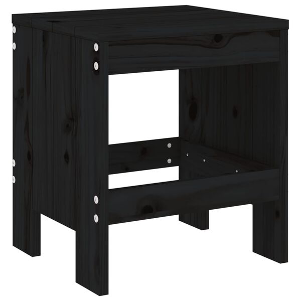 vidaXL Ensemble &agrave; manger de jardin 5pcs noir bois massif de pin