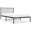 vidaXL Cadre de lit m&eacute;tal sans matelas avec t&ecirc;te de lit noir 107x203cm