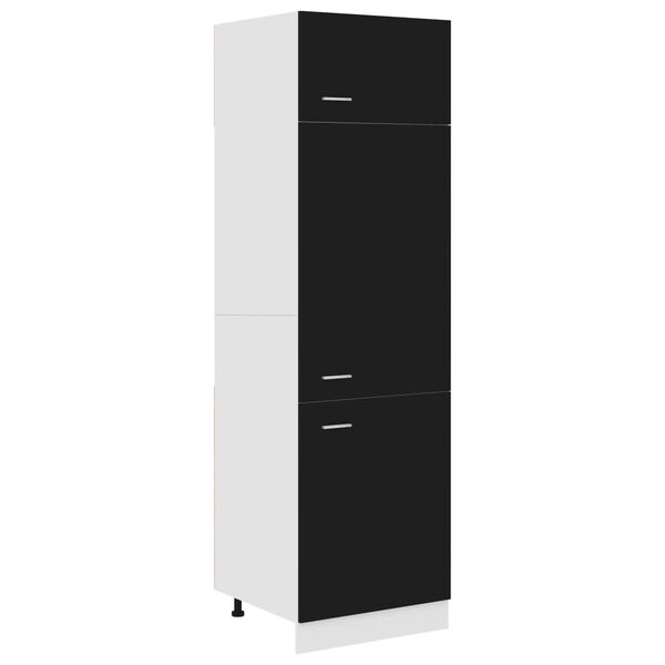 vidaXL Armoire r&eacute;frig&eacute;r&eacute;e "Lyon" Noir 60 x 57 x 207 cm Bois d'ing&eacute;nierie