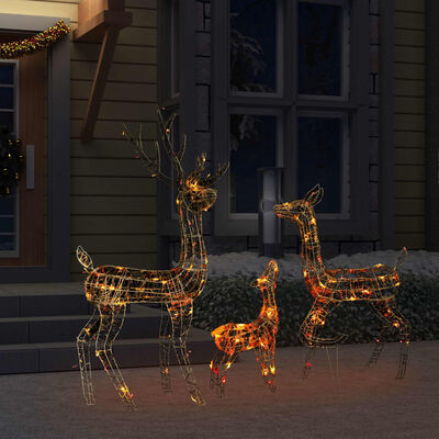 vidaXL Famille de rennes de décoration Acrylique 300 LED coloré