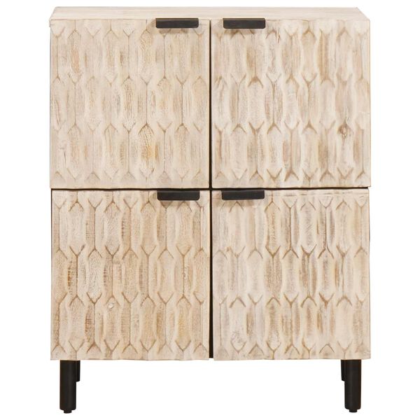 vidaXL Buffet avec stockage Finition Lavage Blanc 60 x 33 x 75 cm