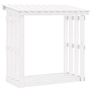 vidaXL Support pour bois de chauffage Blanc 108x64,5x109cm Bois de pin