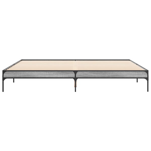 vidaXL Cadre de lit sans matelas sonoma gris 200x200 cm