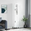 vidaXL Buffet haut Blanc 34,5x34x180 cm Bois d'ing&eacute;nierie