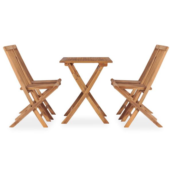 vidaXL Ensemble &agrave; manger d'ext&eacute;rieur pliable 5 pcs Bois solide de teck