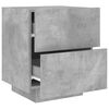 vidaXL Armoires de chevet et lumi&egrave;res LED 2 pcs gris b&eacute;ton