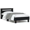vidaXL Cadre de lit sans matelas avec t&ecirc;te de lit noir 90x190 cm