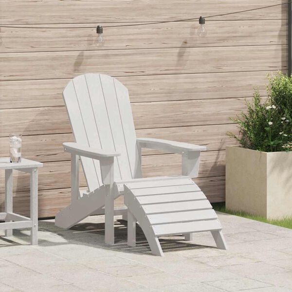 vidaXL Chaise Adirondack Blanc 74 x 82 x 92cm HDPE