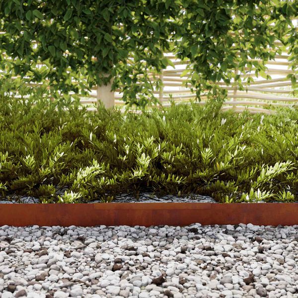 vidaXL Bordure de Pelouse Rouill&eacute; 450 x 0,05 x 15 cm
