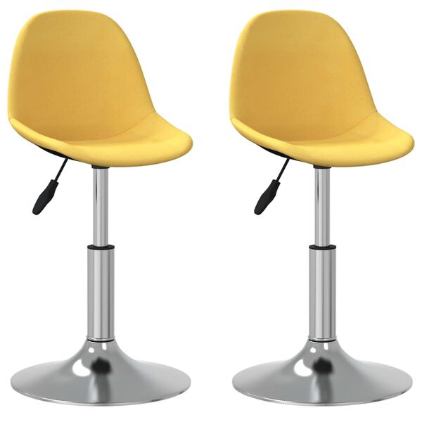 vidaXL Chaises pivotantes &agrave; manger lot de 2 jaune moutarde tissu