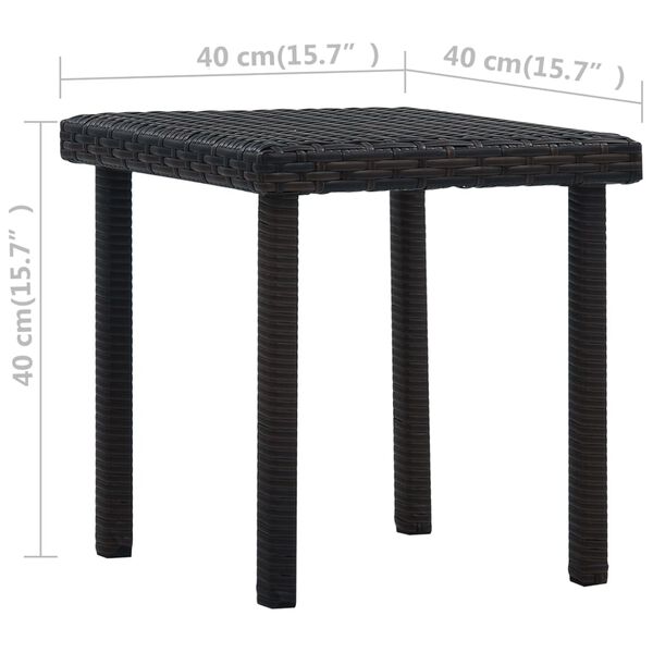 vidaXL Table &agrave; th&eacute; de jardin Marron 40x40x40 cm R&eacute;sine tress&eacute;e
