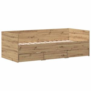 vidaXL Lit d'appoint Ch&ecirc;ne artisanal 90 x 200 cm Bois d'ing&eacute;nierie