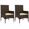 vidaXL Salon de jardin 4 pcs avec coussins Marron R&eacute;sine tress&eacute;e