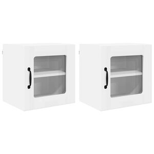 vidaXL Cabinet en verre mural LUCCA 2 pcs Blanc 40 x 31 x 40 cm