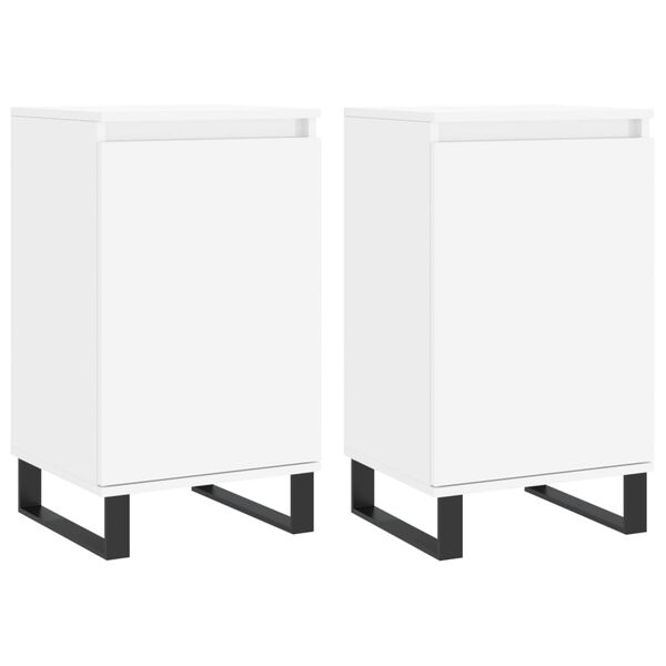 vidaXL Buffets 2 pcs blanc 40x35x70 cm bois d&rsquo;ing&eacute;nierie