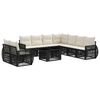 vidaXL Ensemble de canap&eacute; de jardin 10 pc Noir et blanc cr&egrave;me