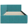 vidaXL Cadre de lit d'angle Turquoise 100 cm x 200 cm Velours