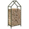 vidaXL Portant de bois chauffage vert olive 40x25x90 cm