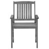 vidaXL Chaises de jardin et coussins lot de 2 Gris Bois acacia massif