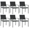 vidaXL Ensemble &agrave; manger de jardin 7 pcs coussins r&eacute;sine tress&eacute;e acier