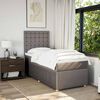vidaXL Sommier &agrave; lattes de lit avec matelas Taupe 90x190 cm Tissu