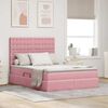 vidaXL Lit avec rangement et LED avec LED Rose 140 x 200 cm Velours