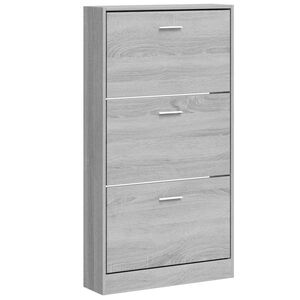 vidaXL Armoire &agrave; chaussures Sonoma gris 59x17x108 cm Bois d'ing&eacute;nierie