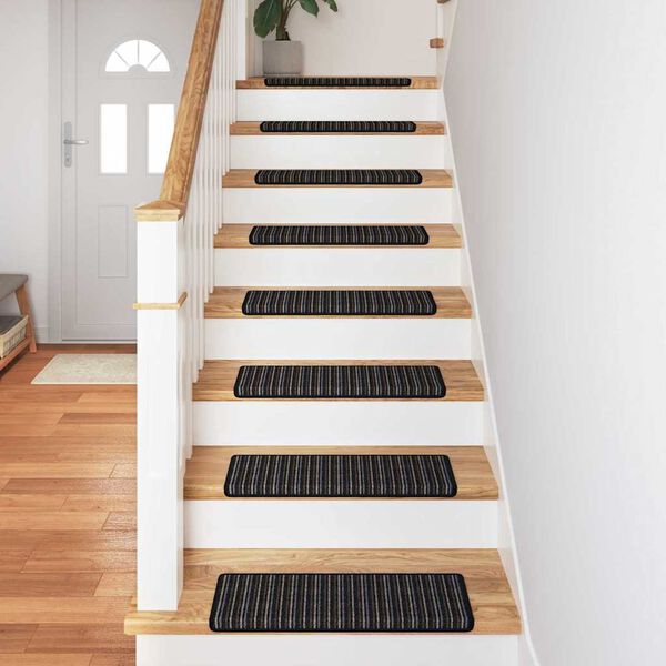 vidaXL Tapis d'escalier auto-adh&eacute;sifs 15 pcs Anthracite 65 x 21 x 4 cm