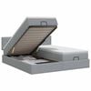 vidaXL Lit ottoman avec matelas avec t&ecirc;te de lit 2 pc Gris clair Tissu