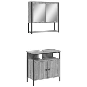 vidaXL Ensemble de meubles de salle de bain 2 pcs Sonoma gris