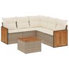 vidaXL Salon de jardin avec coussins 6 pcs beige r&eacute;sine tress&eacute;e