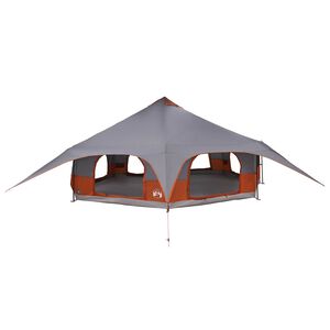 vidaXL Tente familiale 18 personne Gris et orange