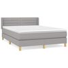 vidaXL Sommier &agrave; lattes de lit avec matelas Gris clair 140x200cm Tissu