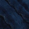 vidaXL Couverture en Fourrure de Lapin Synth&eacute;tique Bleu Marine