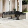 vidaXL Salon de jardin 11 pcs avec coussins gris r&eacute;sine tress&eacute;e