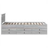 vidaXL Lit d'appoint avec tiroir Gris Sonoma et noir 100 x 200 cm