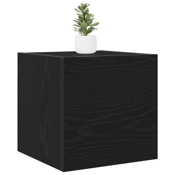 vidaXL Meuble TV mural Ch&ecirc;ne noir 30,5 x 30 x 30 cm Bois d'ing&eacute;nierie