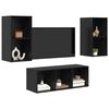 vidaXL Ensemble meuble TV 3 pcs Ch&ecirc;ne noir Bois d'ing&eacute;nierie
