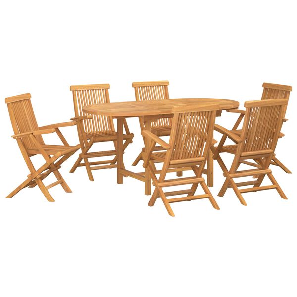 vidaXL Ensemble de salle &agrave; manger pour jardin 7 pcs Marron
