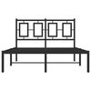vidaXL Cadre de lit m&eacute;tal sans matelas avec t&ecirc;te de lit noir 120x200cm