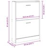 vidaXL Meuble &agrave; chaussures Blanc 59x17x81 cm Bois d'ing&eacute;nierie