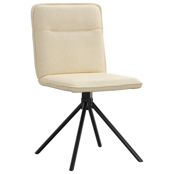 vidaXL Chaises &agrave; manger lot de 2 cr&egrave;me tissu