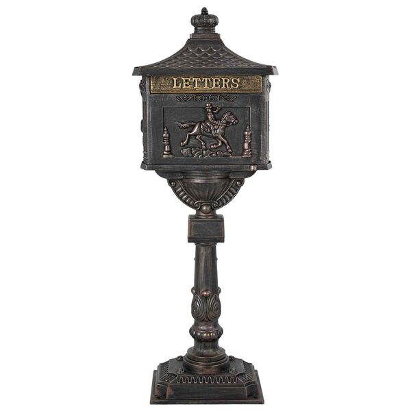vidaXL Bo&icirc;te aux Lettres Debout avec porte Bronze 42,5 x 29,5 x 117 cm
