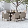 vidaXL Ensemble &agrave; manger de jardin coussins 7 pcs Beige/noir