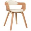 vidaXL Chaises &agrave; manger lot de 2 cr&egrave;me similicuir et bois courb&eacute;