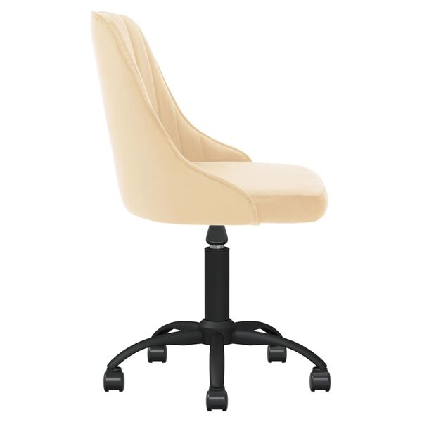 vidaXL Chaises pivotantes &agrave; manger lot de 4 cr&egrave;me velours