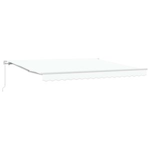 vidaXL Auvent r&eacute;tractable Blanc 400 &times; 300 cm Polyester et Aluminium